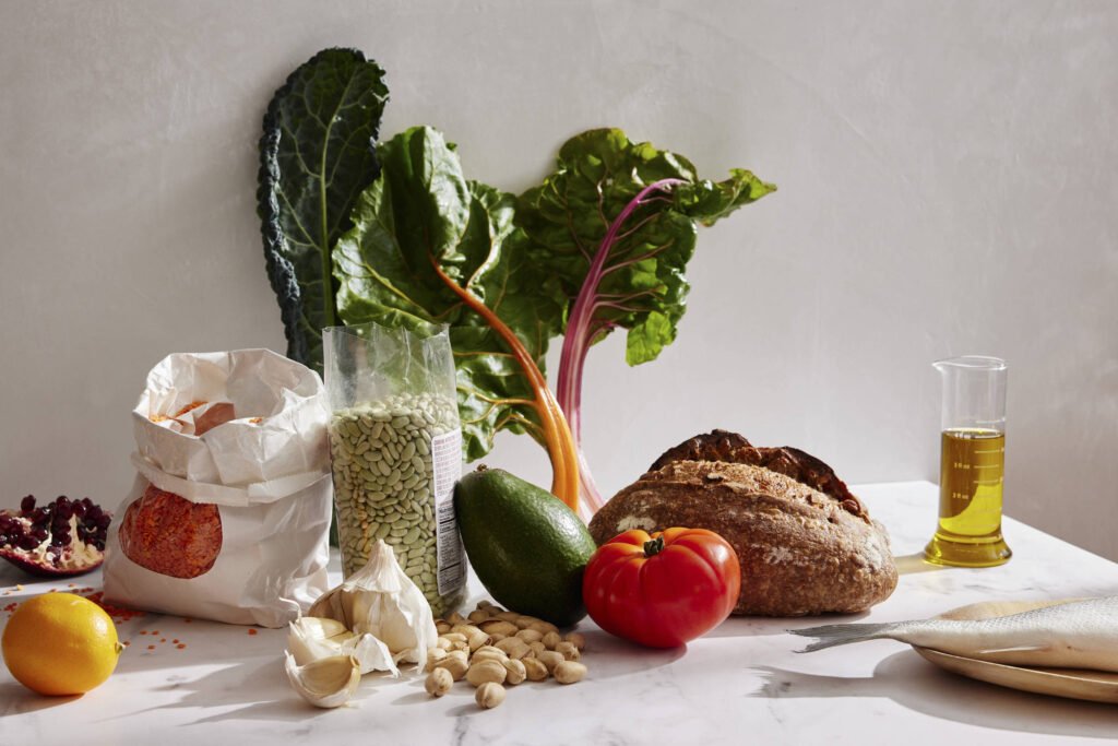 igredientes da comida mediterranea